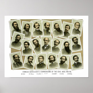 Confederate Commanders of The Civil War Poster