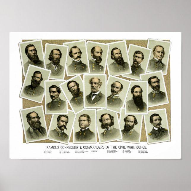 Confederate Commanders of The Civil War Poster (Front)