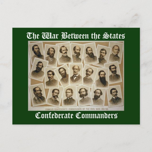 Confederate Commanders Postcard (Front)