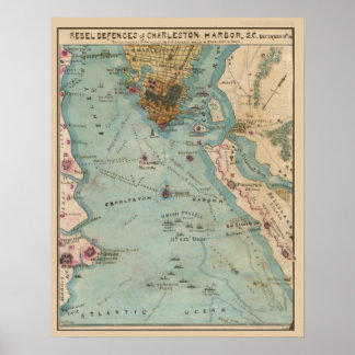 Confederate Defences of Charleston Harbour Poster