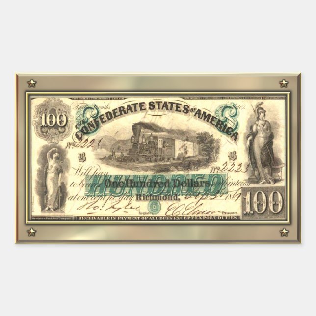 Confederate Money Sticker (Front)