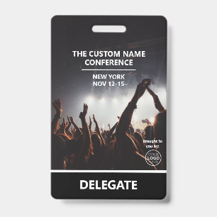 Conference Access Pass Logo QR Code Delegate ID Badge