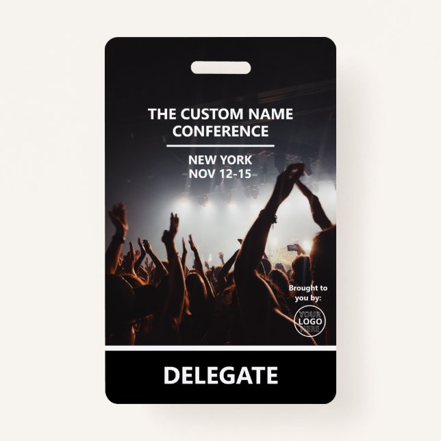 Conference Access Pass Logo QR Code Delegate ID Badge (Front)