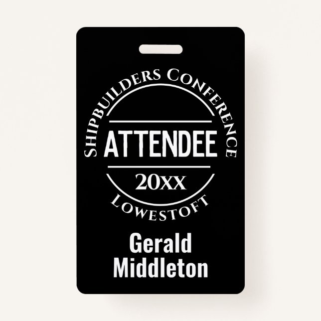 Conference Attendee Badge ID Badge (Front)