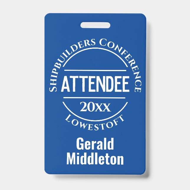 Conference Attendee Badge ID Badge (Front)