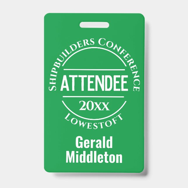 Conference Attendee Badge ID Badge (Front)