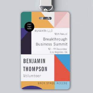 Conference Business Corporate Event Colourful Name ID Badge
