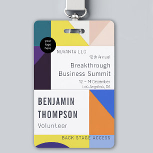 Conference Business Corporate Event Geometric Name ID Badge