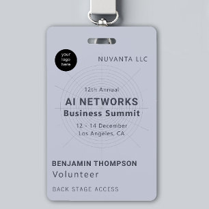 Conference Business Corporate Event Network Blue ID Badge