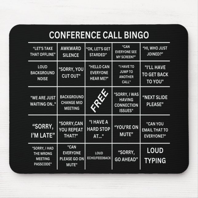 Conference Call Bingo Mouse Pad (Front)