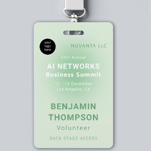 Conference Corporate  Business Event Logo Green ID Badge