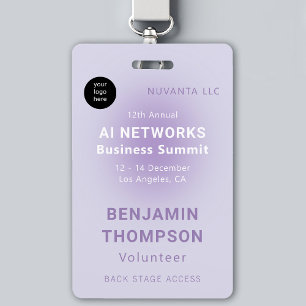 Conference Corporate Business Event Logo Purple ID Badge