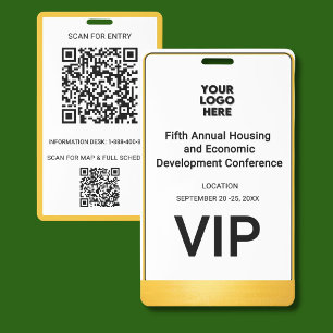 Conference Corporate Business QR Logo VIP ID Badge