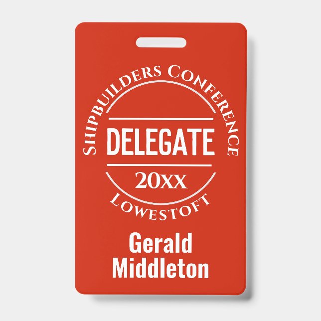 Conference Delegate Badge ID Badge (Front)