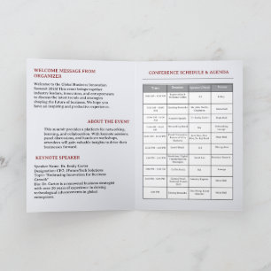 Conference Event or Business Meeting Schedule Program