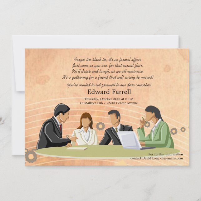Conference Meeting Office Retirement Party Invites (Front)