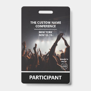 Conference Participant Access Pass QR Code Custom ID Badge