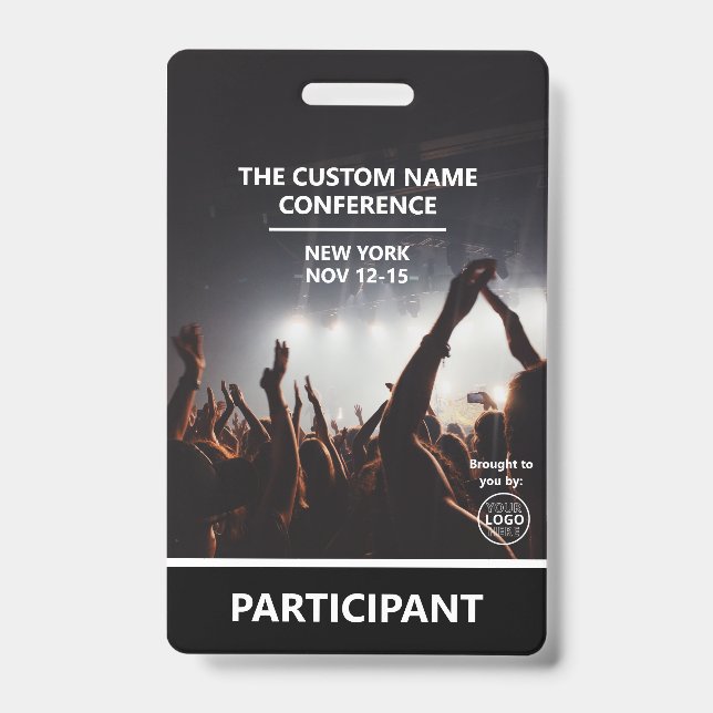 Conference Participant Access Pass QR Code Custom ID Badge (Front)