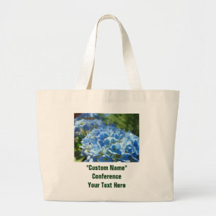 Conference Tote bags Custom Blue Hydrangeas Flower