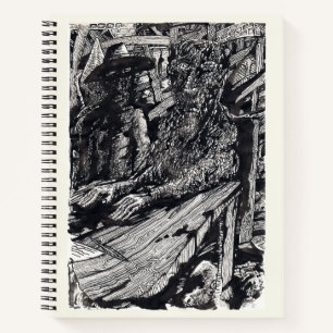 "Confess!", india ink drawing Notebook