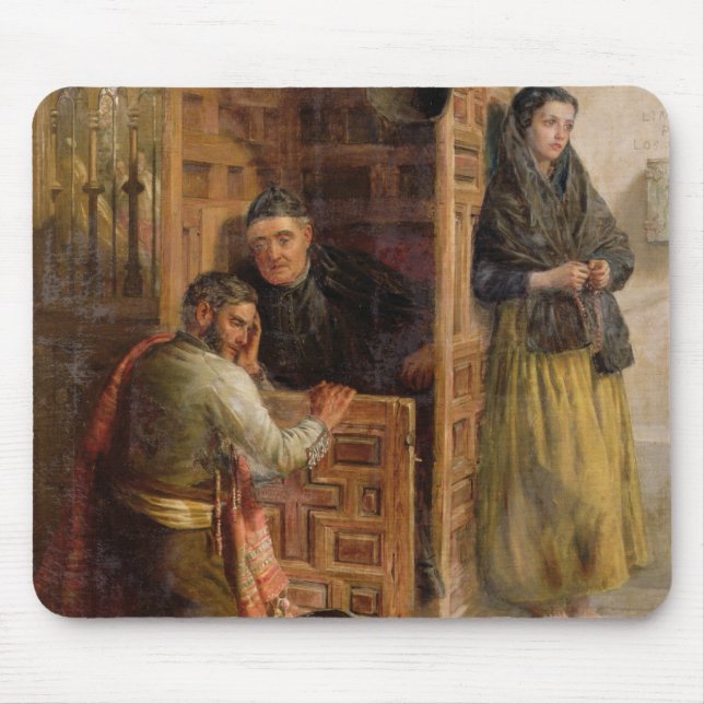 Confession, 1862 (oil on canvas) mouse pad (Front)