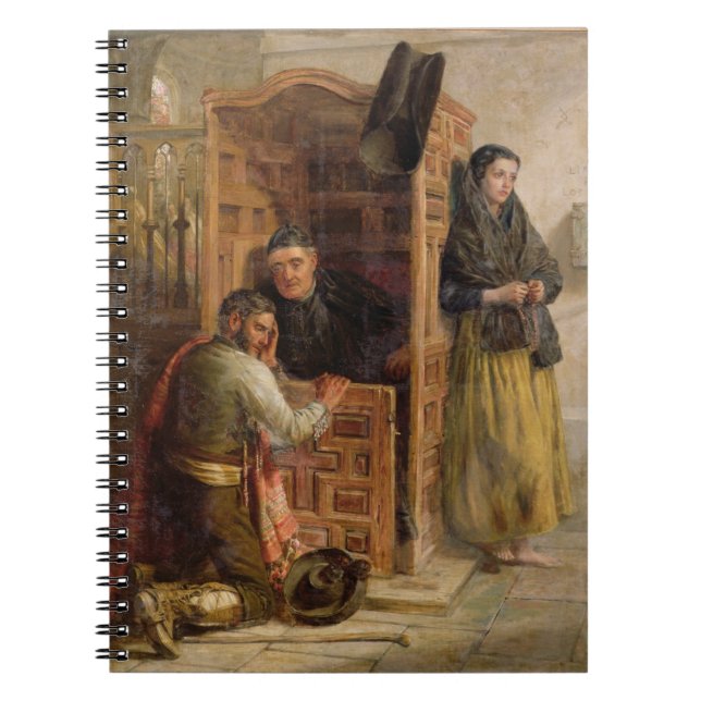 Confession, 1862 (oil on canvas) notebook (Front)