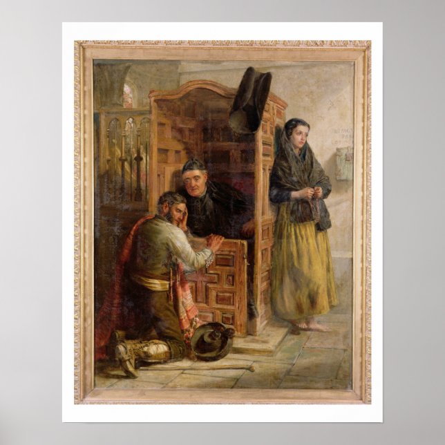 Confession, 1862 (oil on canvas) poster (Front)