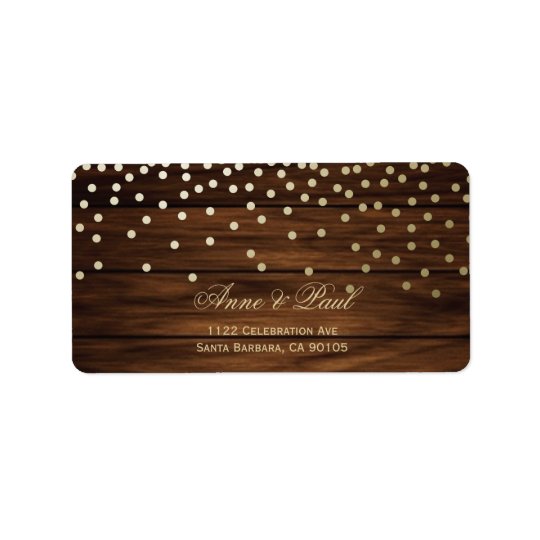 Confetti and wood Address Labels