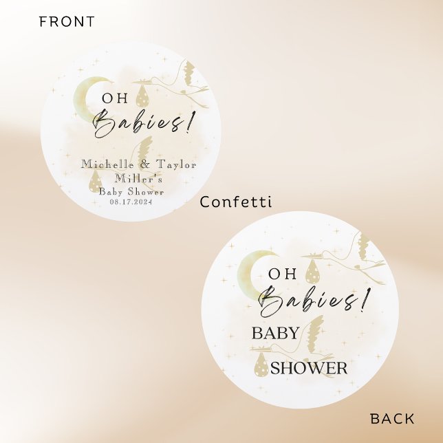 Confetti Baby Shower Neutral Twin Storks  (Creator Uploaded)