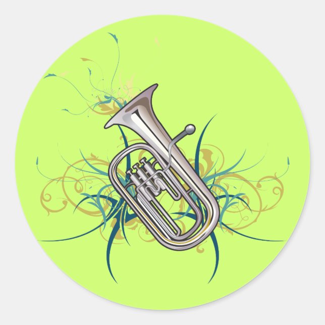 Confetti Baritone Classic Round Sticker (Front)