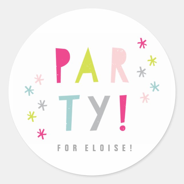 Confetti bash party sticker (Front)