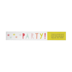 Confetti bash   Wrap around return address label