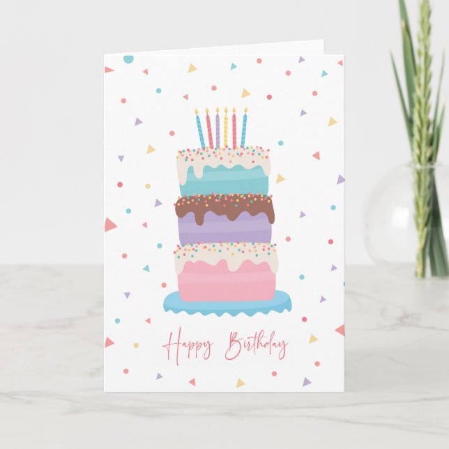 Confetti Birthday Cake Card (Front)