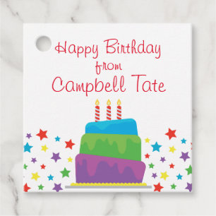 Confetti Birthday Cake Favour Gift Tags