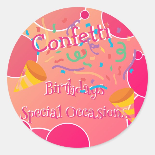 Confetti Birthdays & Special Occasions Sticker (Front)