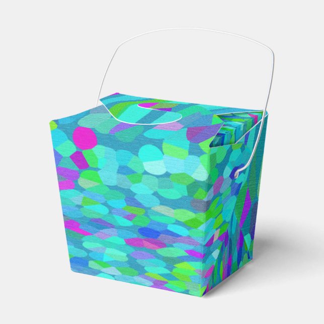 Confetti Blues Fringe Favour Box (Front Side)