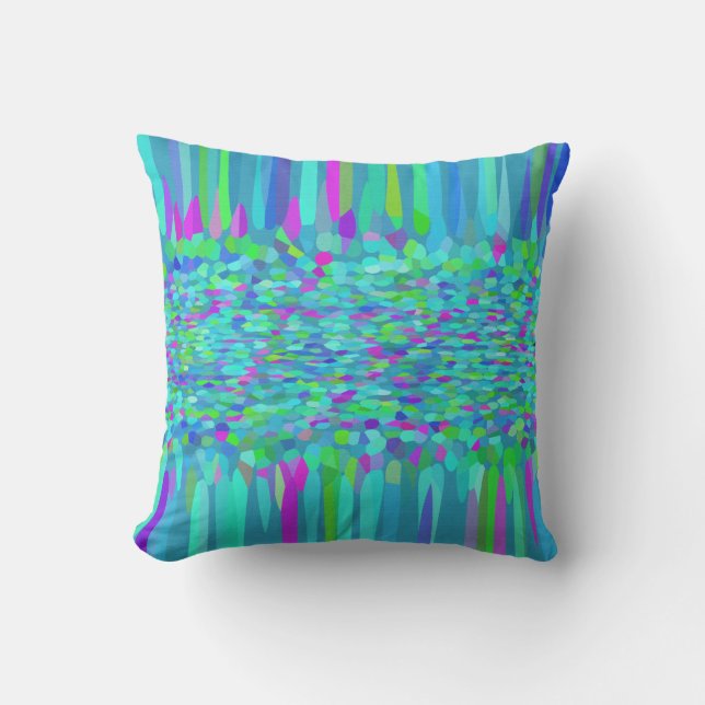 Confetti Blues Fringe Outdoor Cushion (Front)