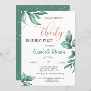 Confetti, Branches 30th Birthday Party Invitation