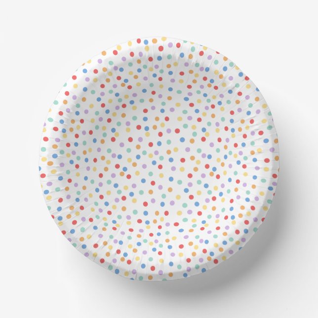 Confetti Brights (Dots) Paper Plate (Front)