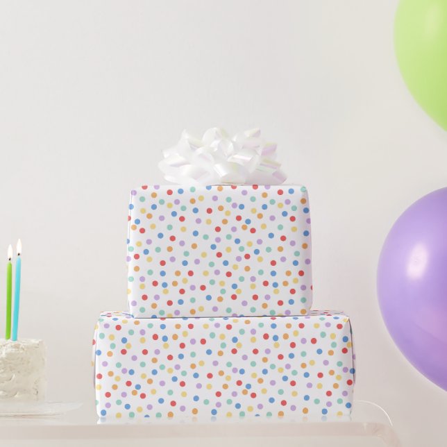 Confetti Brights (Dots) Wrapping Paper (Party Gifts)