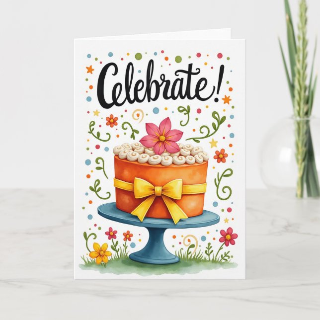 Confetti Cake Birthday Card (Front)