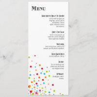 Confetti Celebration Dinner Menu