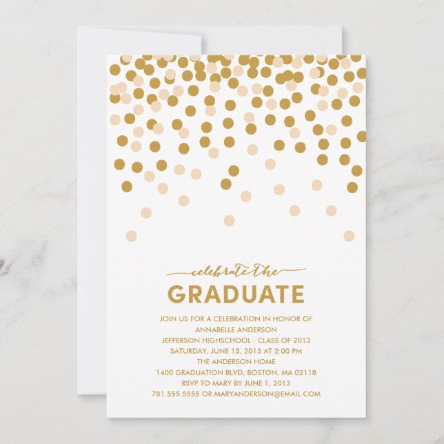 Confetti Celebration Graduation Invitation (Front)