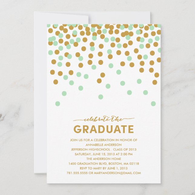 Confetti Celebration Graduation Invitation (Front)
