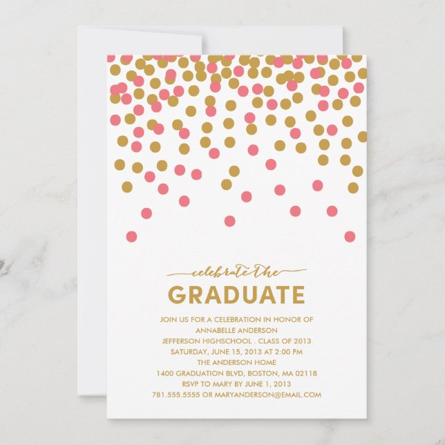 Confetti Celebration Graduation Invitation (Front)