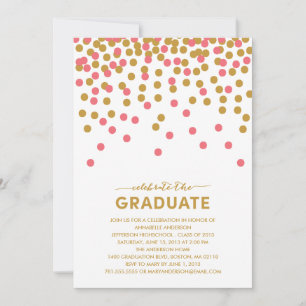 Confetti Celebration Graduation Invitation