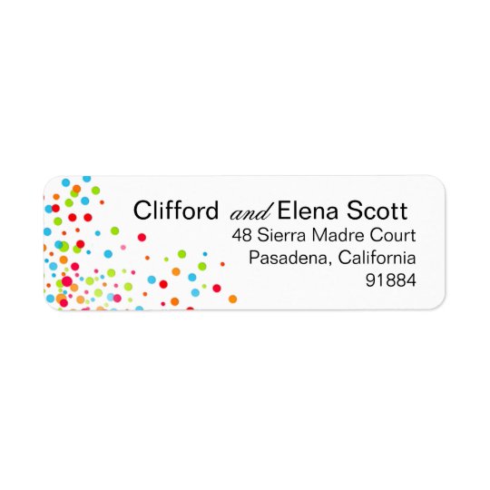 Confetti Celebration - multicolor Return Address Label