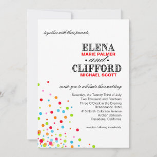 Confetti Celebration Wedding multicolor Invitation