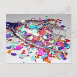 Confetti & Champagne Flute New Year Holiday Postcard