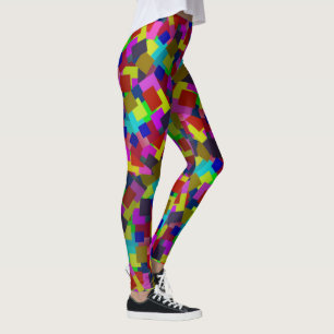 Confetti Chaos: A Burst of Colorful Paper Fragment Leggings